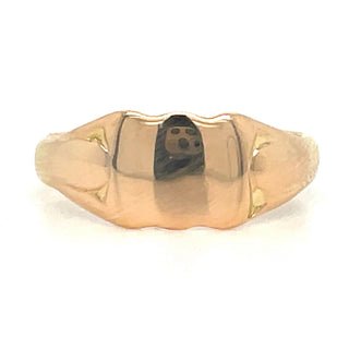 Vintage 9ct Yellow Gold Plain Rectangular Signet Ring