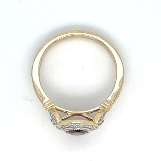 9ct Yellow Gold Earth Grown 1.37ct Ruby And Diamond Halo Ring