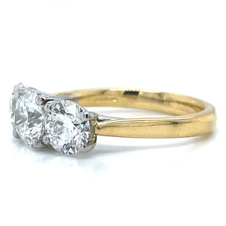 Rosie - 18ct Yellow Gold 2.62ct Laboratory Grown Round Brilliant Three Stone Diamond Ring