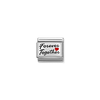 Composable Classic SYMBOLS in stainless steel ,enamel and 925 sterling silver Forever Together red Heart
