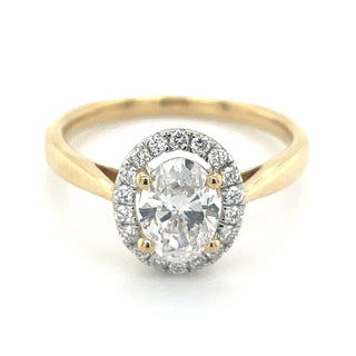 Maeve - 14ct Yellow Gold 0.93ct Oval Halo Laboratory Grown Diamond Engagement Ring