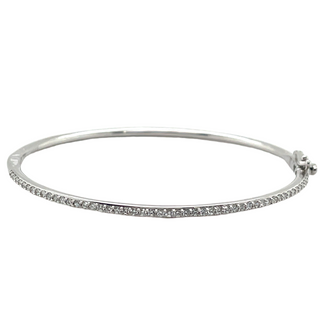 9ct White Gold 0.60ct Laboratory Grown Diamond Bangle