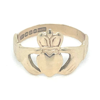 Vintage 9ct Yellow Gold Claddagh Ring