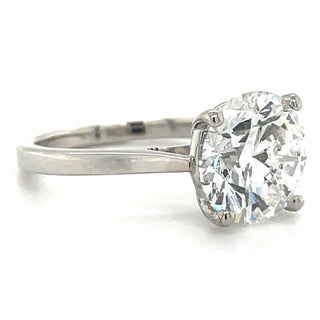 Evanna - Platinum 3.53ct Laboratory Grown Round Solitaire Diamond Engagement Ring