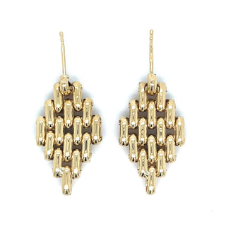 Vintage 18ct Yellow Gold Panther Link Drop Earrings
