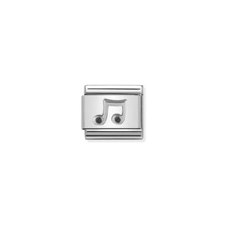 Composable CL  symbols stainless steel , 925 sterling silver, and Cubic zirconia Music Note