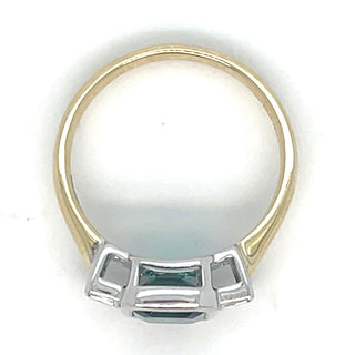 9ct Yellow Gold Laboratory Grown 1.77ct Emerald Cut Emerald And 0.21ct Side Baguette Diamond Ring