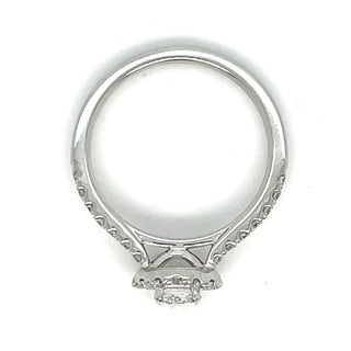 Hallie - Platinum Laboratory Grown 0.90ct Round Brilliant Diamond Halo Engagement Ring With Castle Set Shoulders