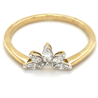 18ct Yellow Gold 0.18ct Laboratory Grown Diamond Crown Ring