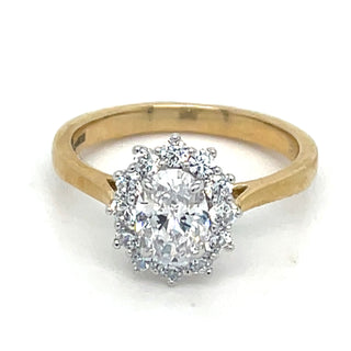 9ct Yellow Gold Lady Di Cz Cluster Ring