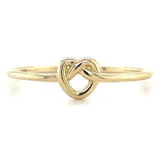 9ct Yellow Gold Heart Knot Ring