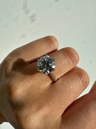 Renée - Platinum 4.05ct Laboratory Grown Six Claw Round Brilliant Diamond Solitaire Engagement Ring