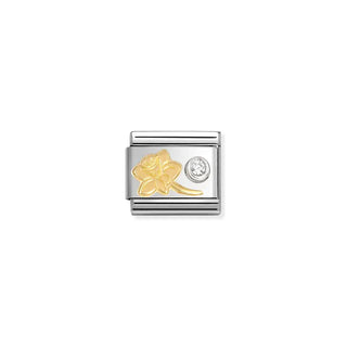 Composable Classic SYMBOLS steel, 750 gold, 925 silver and Cz Daffodil White
