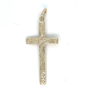 9ct Yellow Gold Detailed Cross Pendant