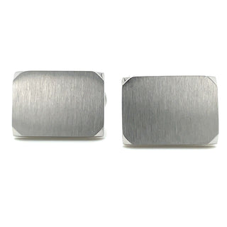 Stainless Steel Brushed And Shiny Rectangle Cufflinks