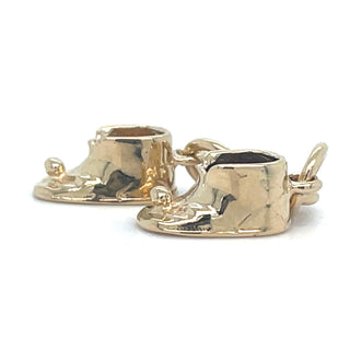 Vintage 9ct Yellow Gold Baby Boots Charm