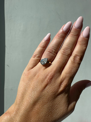 Mae- 18t Yellow Gold 2.01ct Laboratory Grown Pear Diamond Bezel Set Solitaire Engagement Ring