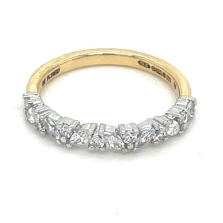 18ct Yello Gold And Platinum Head Laboratory Grown 0.45ct Pear And Marquise Diamond Ring