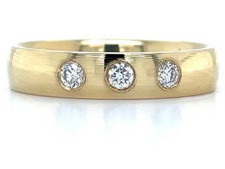 Tadgh Óg 18ct Yellow Gold Three Stone Gypsy Set Laboratory Grown Diamond Band