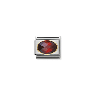 COMPOSABLE Classic FACETED CUBIC zirconia, stainless steel and 18k gold RED