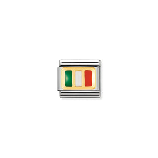 COMPOSABLE Classic EUROPE FLAG in stainless steel with enamel and 18k gold IRELAND