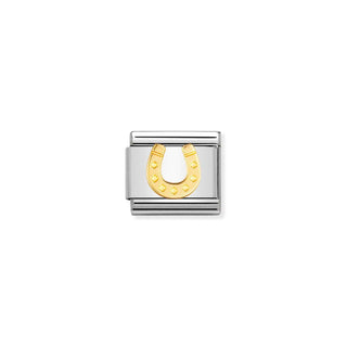 COMPOSABLE Classic GOOD LUCK in stainless steel with 18k gold Danish horseshoe