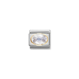 COMPOSABLE Classic FACETED CUBIC zirconia, stainless steel and 18k gold White