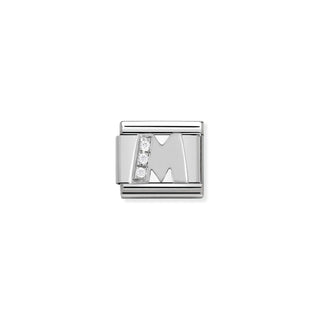 Composable Classic ALPHABET A-Z (select your letter) stainless steel, Cubic zircon stones and 925 sterling silver