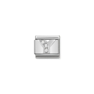 Composable Classic ALPHABET A-Z (select your letter) stainless steel, Cubic zircon stones and 925 sterling silver