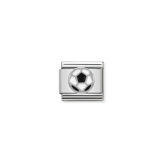 Composable Classic SYMBOLS in stainless steel , enamel and 925 sterling silver Soccer ball