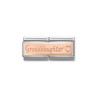 Composable Classic DOUBLE ENGRAVED steel and 9k rose gold CUSTOM Granddaughter