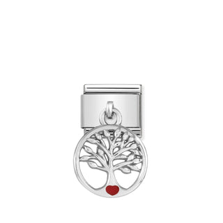 Composable Classic CHARMS steel, 925 sterling silver and enamel Tree life