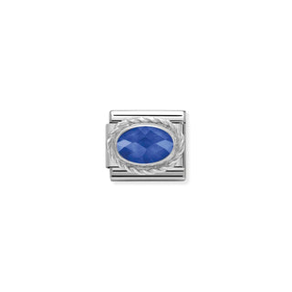 Composable Classic FACETED CZ in stainless steel with 925 sterling silver setting and detail BLUE