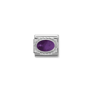 Composable Classic STONES in stainless steel with 925 sterling silver setting and detail AMETHYST