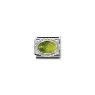 Composable Classic STONES in stainless steel with 925 sterling silver setting and detail PERIDOT