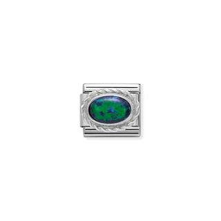 Comp. Classic hard stones stainless steel, rich 925 sterling silver setting Green Opal