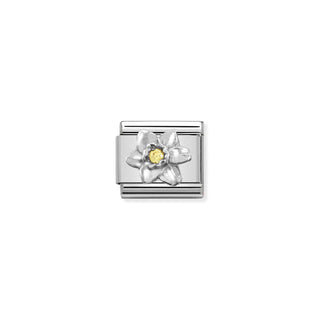 Composable CL  symbols stainless steel , 925 sterling silver, and Cubic zirconia Daffodil