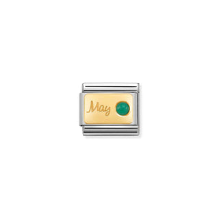 Composable Classic MONTH STONE in steel, January -December stones and 18k gold