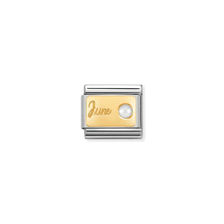 Composable Classic MONTH STONE in steel, January -December stones and 18k gold
