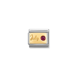 Composable Classic MONTH STONE in steel, January -December stones and 18k gold