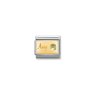 Composable Classic MONTH STONE in steel, January -December stones and 18k gold