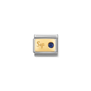Composable Classic MONTH STONE in steel, January -December stones and 18k gold