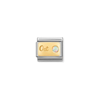 Composable Classic MONTH STONE in steel, January -December stones and 18k gold
