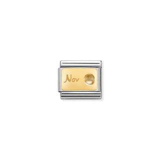 Composable Classic MONTH STONE in steel, January -December stones and 18k gold
