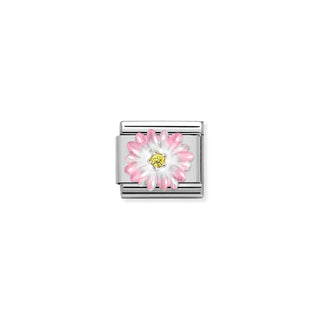 Composable CL SIMBOLS stainless steel, enamel, Cub. Zirc and 925 sterling silver ROSE flower