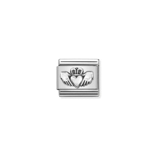 Composable Classic OXIDIZED SYMBOLS in st.steel and 925 sterling silver Claddagh