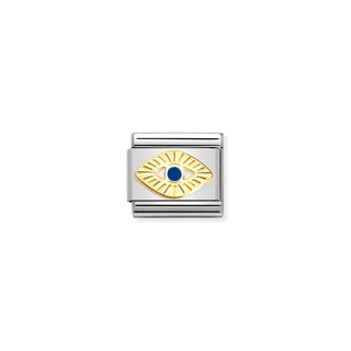 Composable Classic SYMBOLS steel, enamel and 18k gold Diamond-coated God Eye