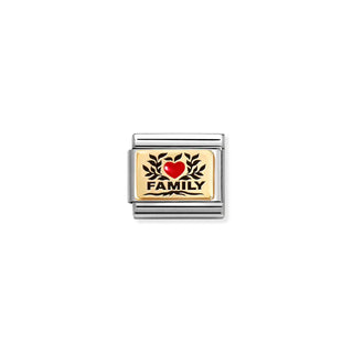 Composable Classic PLATES (IC) in steel, enamel and 18k gold Family red heart