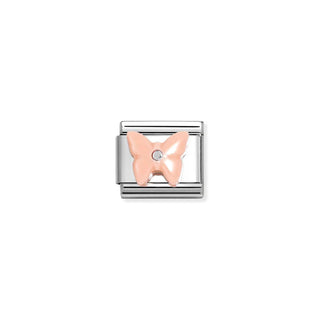 Composable Classic STONE SYMBOLS in steel and 925 sterling silver Butterfly in PINK RESIN