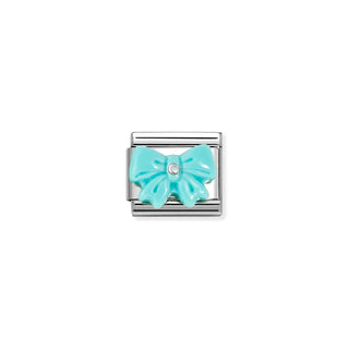 Composable Classic STONE SYMBOLS in steel and 925 sterling silver TURQUOISE RESIN bow